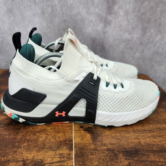 Under Armour Project Rock 4 Training Shoes Mens 11.5 White Marble Sneakers - Picture 1 of 13